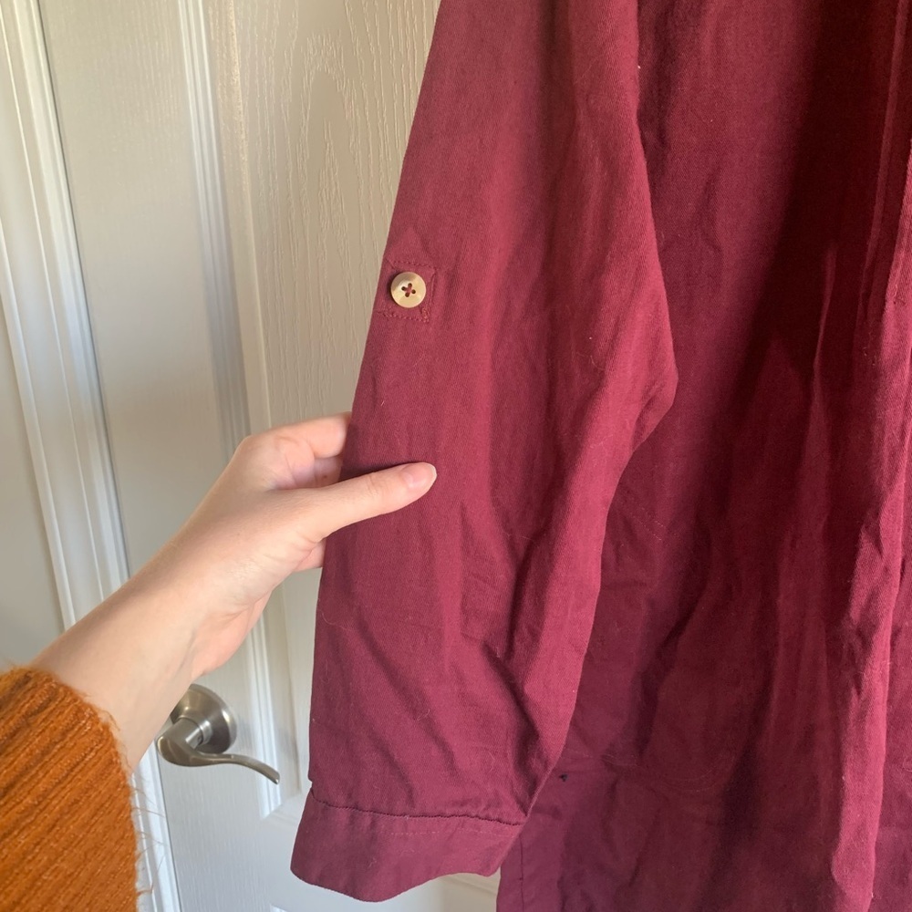 Denimmoves 100 percent cotton Burgundy Button-Up Dress - Picture 4 of 7